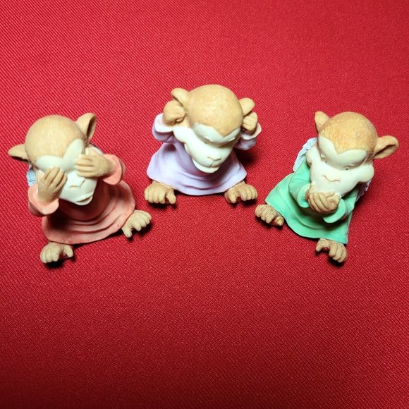 See Hear Speak No Evil Monkey Figurine Set of 3 - Picture 10 of 10